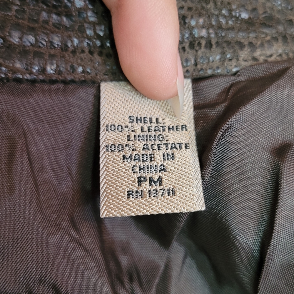i.e. Brown Leather Vintage Jacket - Picture 3 of 4